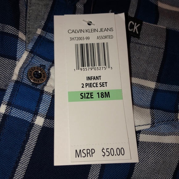 Calvin Klein Baby Boys 2 Pieces Shirt/Pants Set - Picture 2 of 7